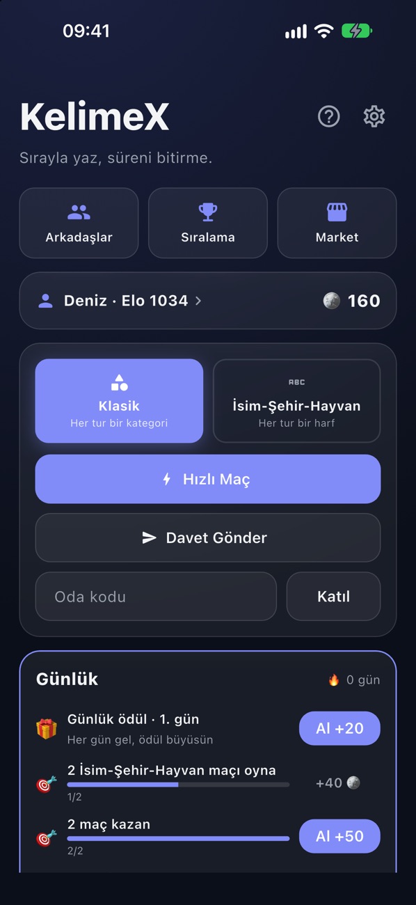 KelimeX: Kelime Atışması ekran görüntüsü 1